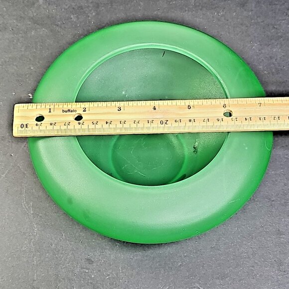 Uranium Tiffin Satin Green Glass Vase Bowl Geiger Confirmed, Amazing Piece! - Picture 13 of 16